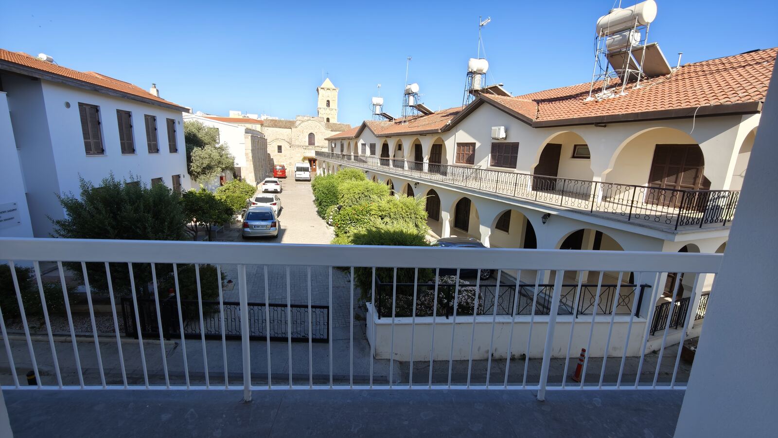 Room H4 balcony view over the church square arcade, St. Lazarus City Hotel