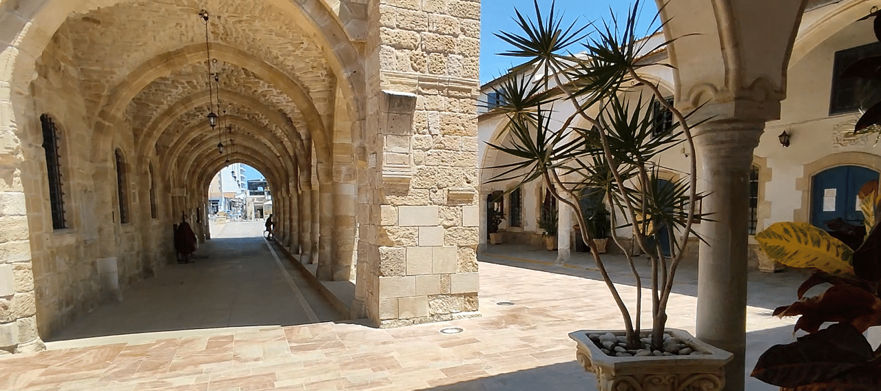 The stone arcade beside the Church of Agios Lazaros, St. Lazaros quarter, Larnaca